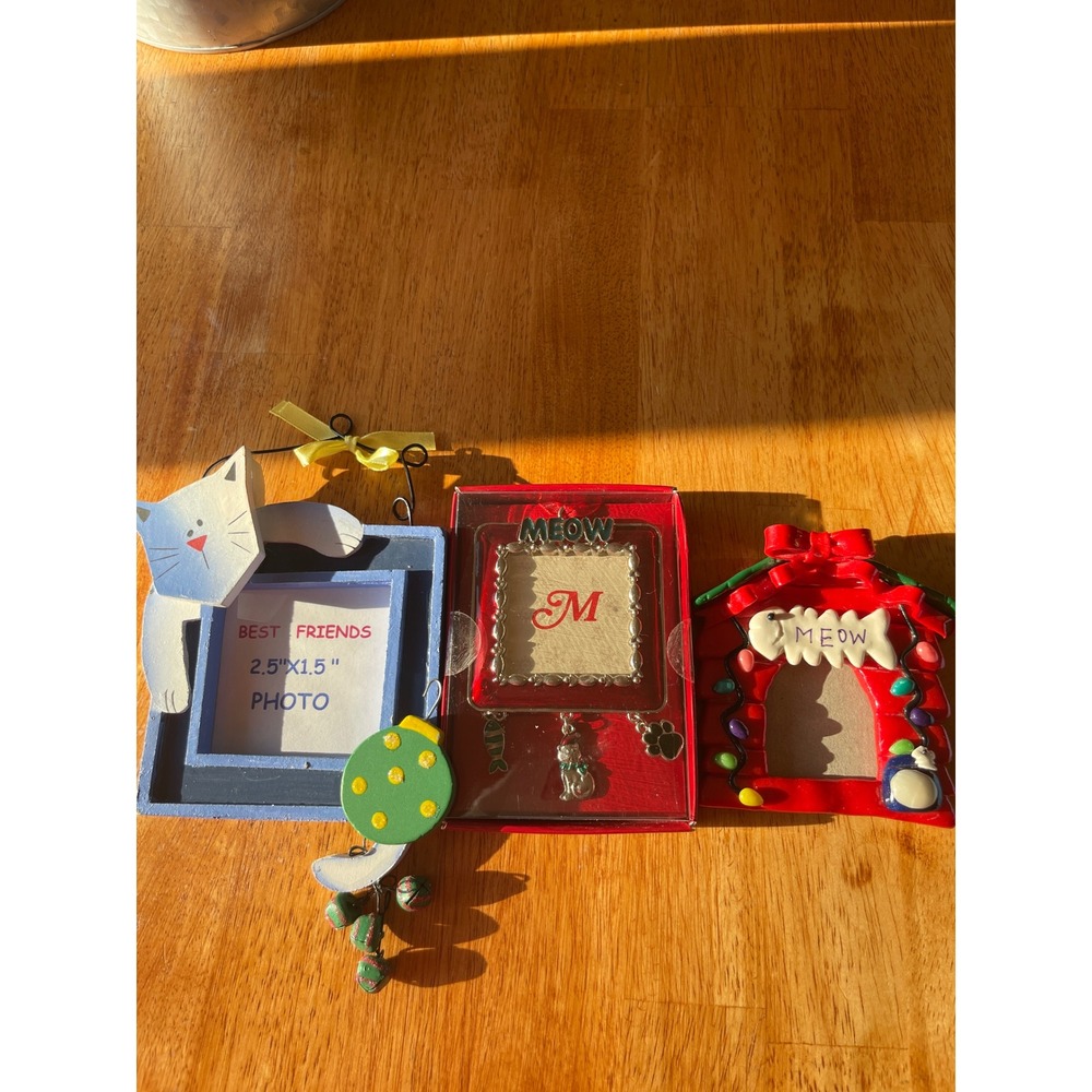 Set of 3 Cat Ornament‎ Picture Frames
